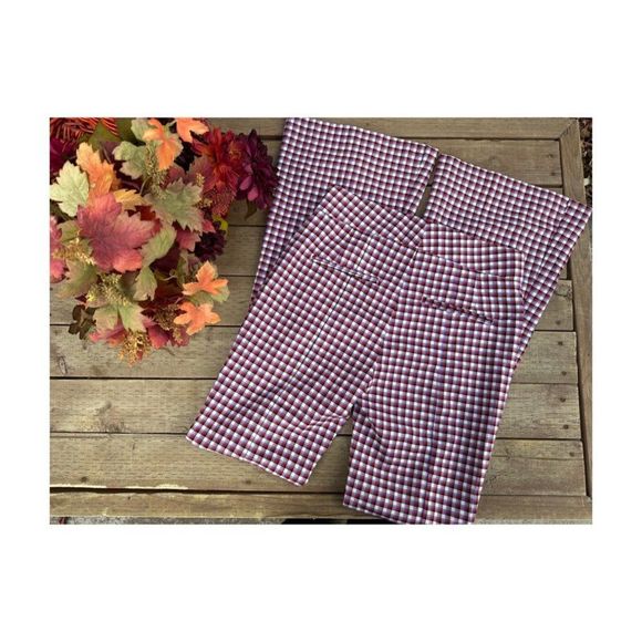 Modern Retro SFW Suitable For Work Plaid Flare Trousers High Waist Sz 2 - Picture 2 of 7